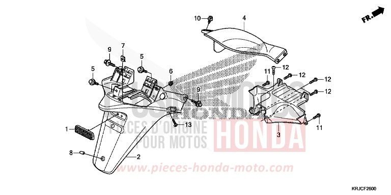 REAR FENDER for S-Wing ABS PEARL NIGHTSTAR BLACK (NHA84) from 2012
